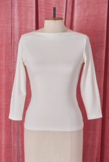 1950s Bardot Top - Ivory