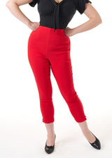 Retro 50s Capri Pants - Red