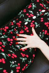 1940s Shirt Dress - Cherry Print