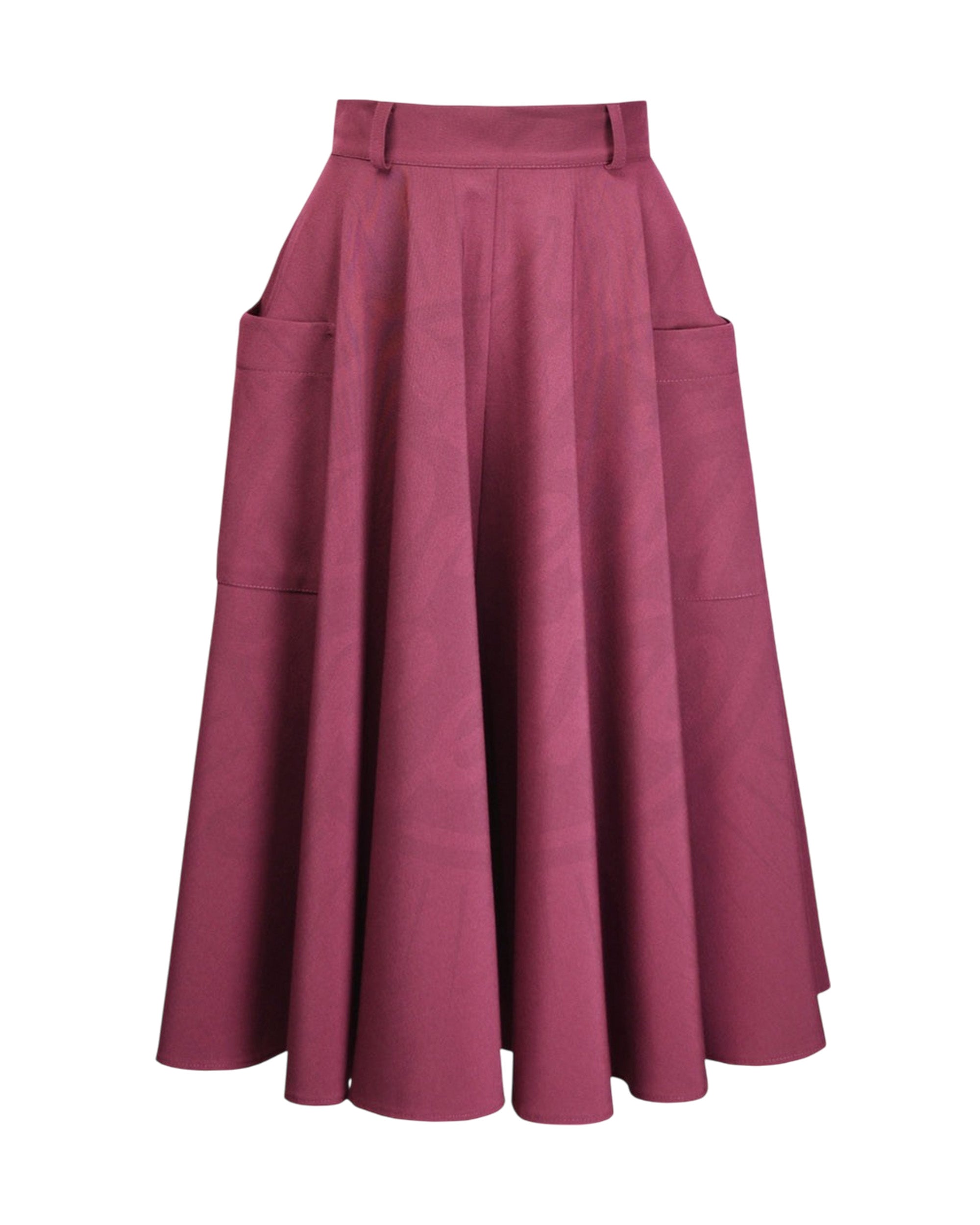 Retro 50s Circle Skirt - Dark Rose
