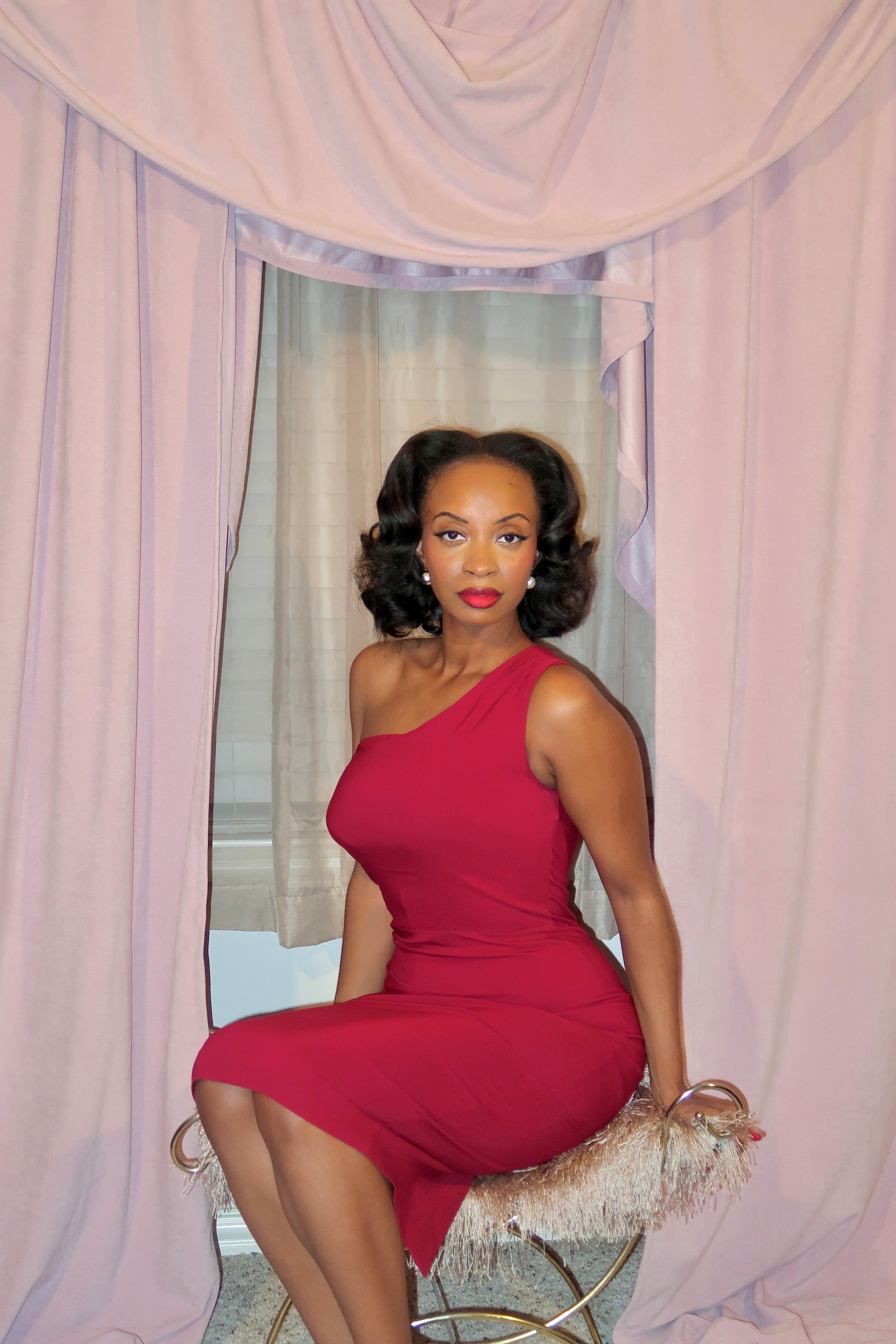 1950s Norma Wiggle Dress - Wine Red