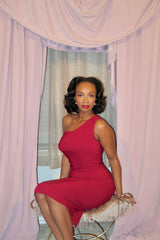 1950s Norma Wiggle Dress - Wine Red