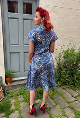 1940s Tea Dress - Cornflower