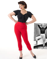 Retro 50s Capri Pants - Red