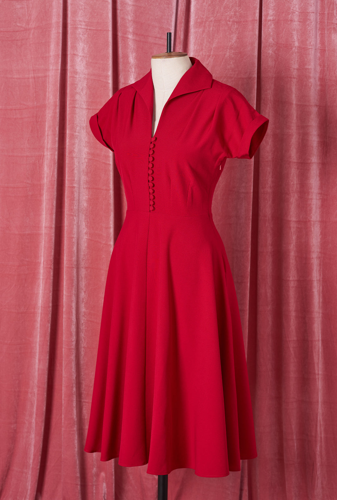 1940s Hostess Dress - Red