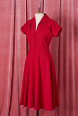 1940s Hostess Dress - Red