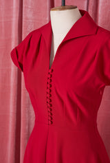 1940s Hostess Dress - Red