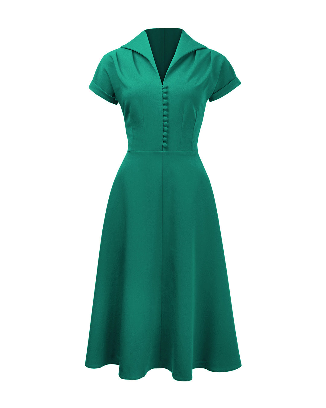 1940s Hostess Dress - Emerald