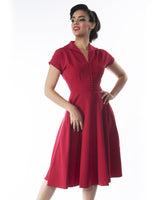 Pretty 40s Hostess Dress - Red