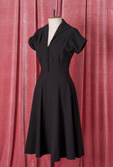 1940s Hostess Dress - Black