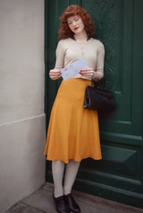 Pretty 40s Yoke Skirt - Gold