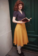 Pretty 40s Yoke Skirt - Gold