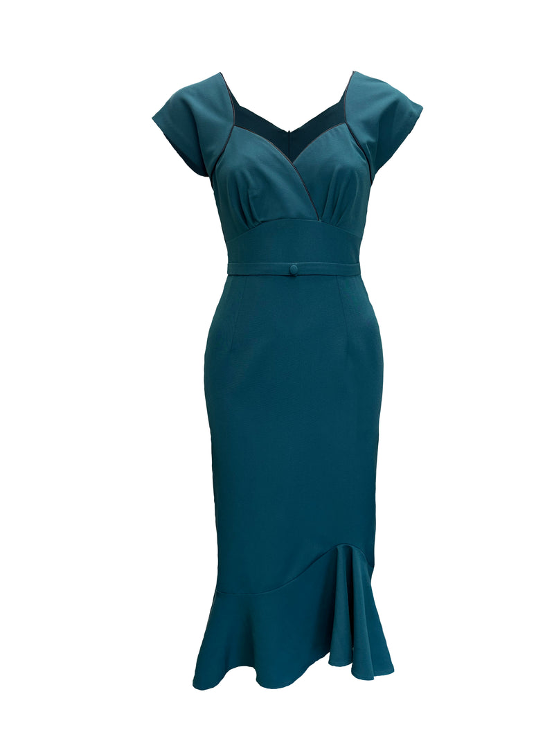 1940s Lola Dress - Teal