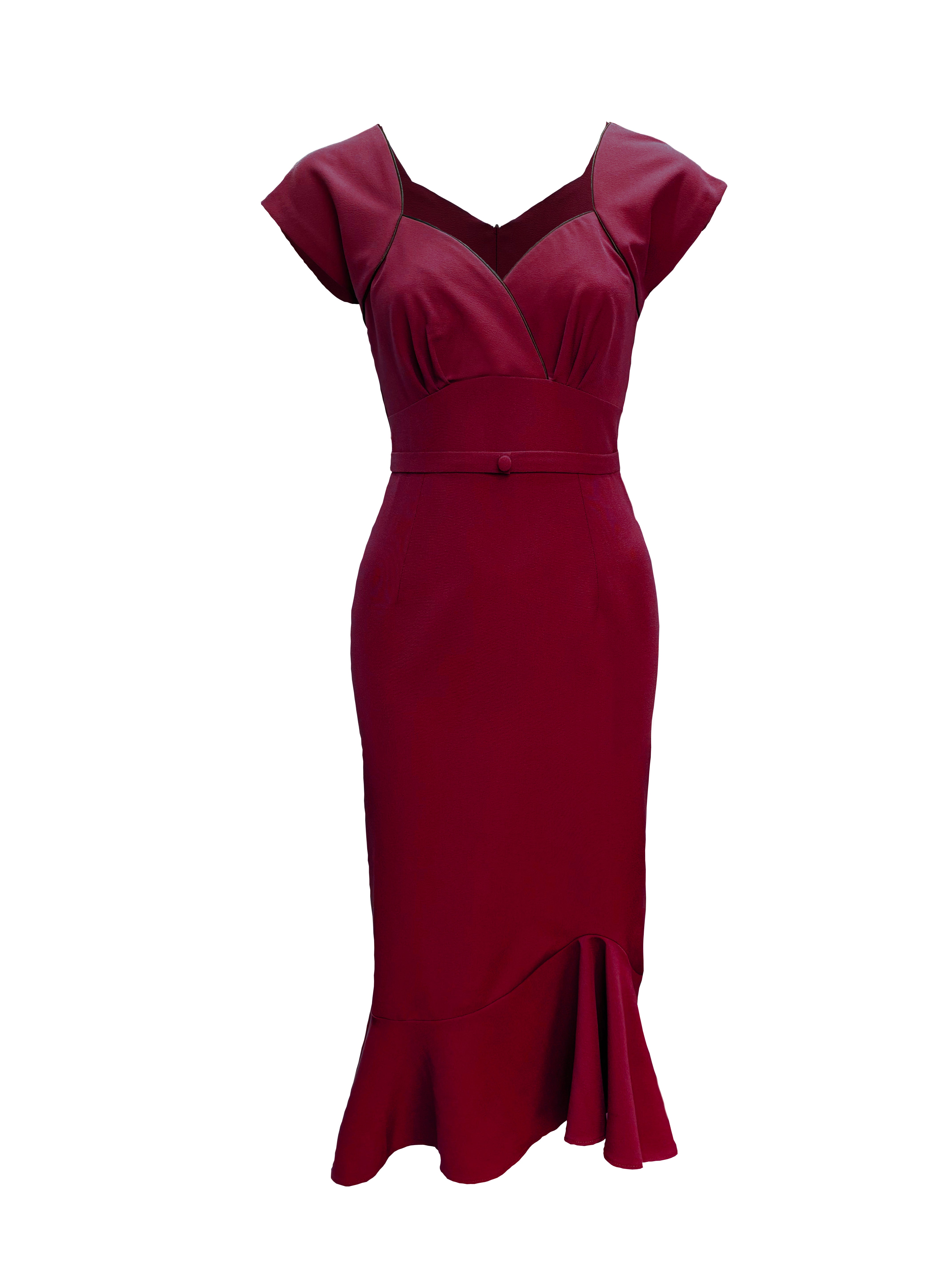 1940s Lola Dress - Wine