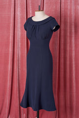 1930s Melissa Dress - Navy