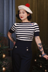 1950s Bateau Sweater - Navy Stripe