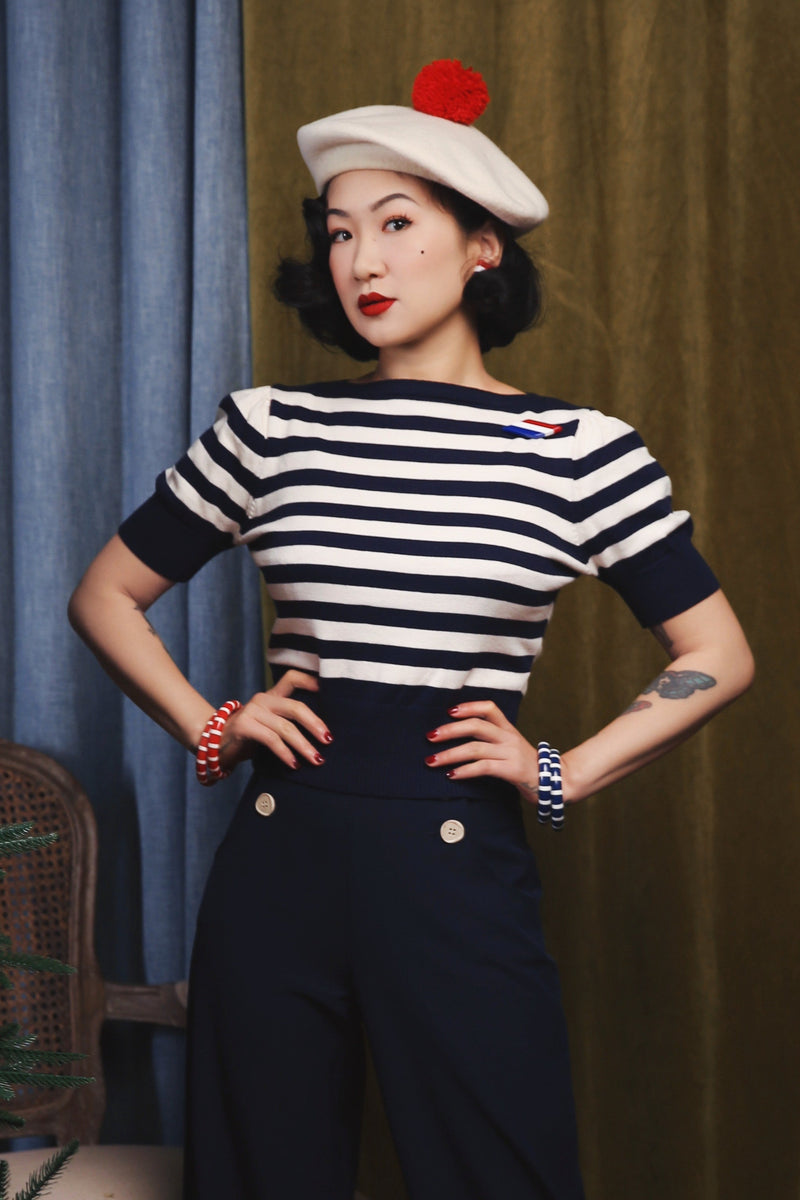 1950s Bateau Sweater - Navy Stripe