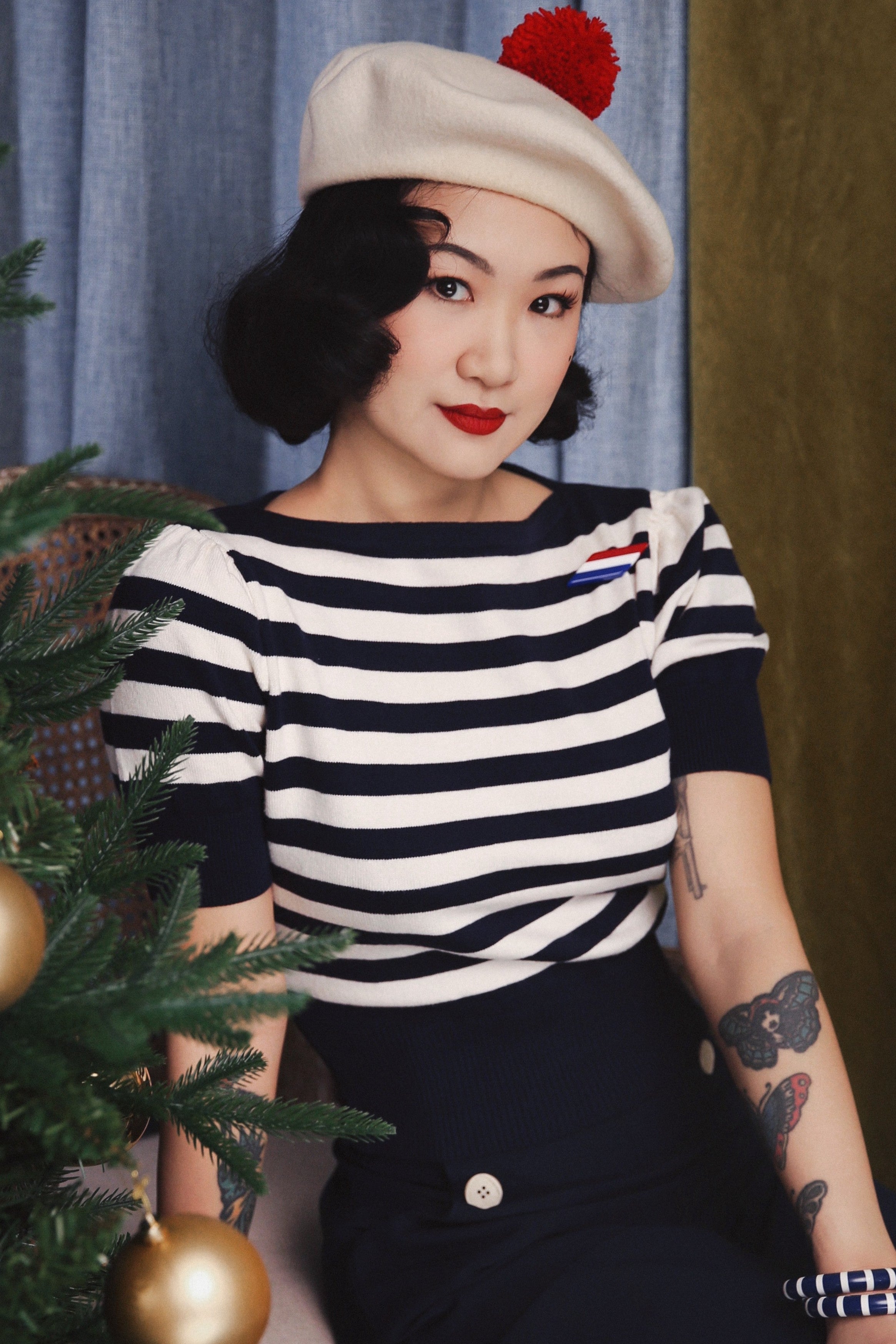 1950s Bateau Sweater - Navy Stripe