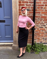 1950s Sweater Girl Top in Baby Pink