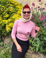 1950s Sweater Girl Top in Baby Pink