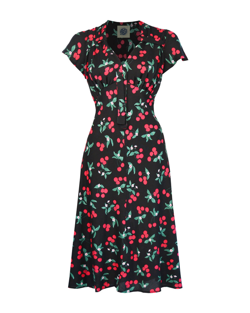 1940s Tea Dress - Cherry Print