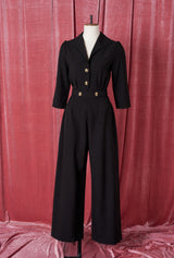 Pretty Retro Jumpsuit - Black
