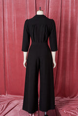 Pretty Retro Jumpsuit - Black