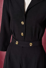Pretty Retro Jumpsuit - Black