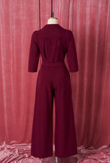 Pretty Retro Jumpsuit - Wine