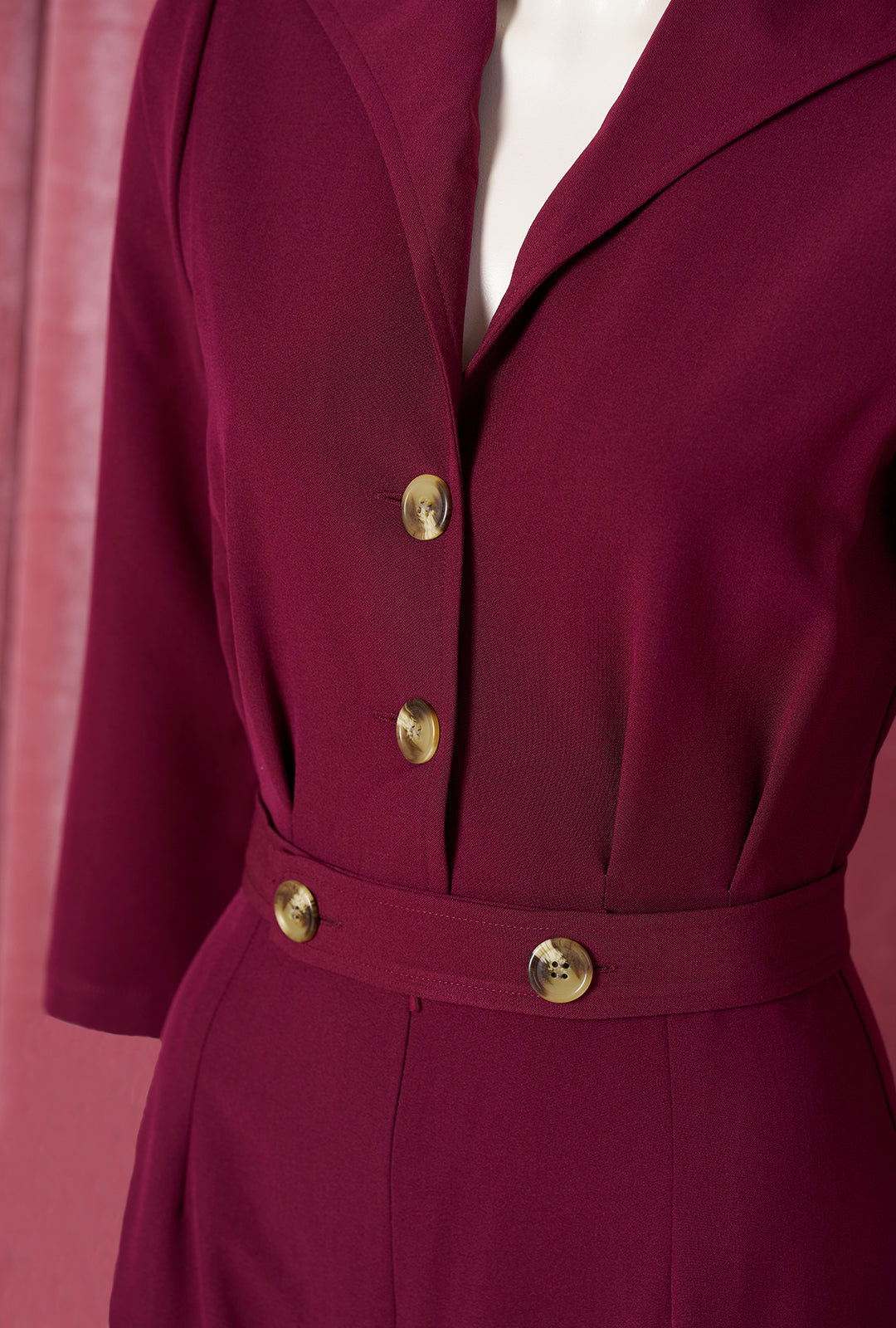 Pretty Retro Jumpsuit - Wine