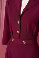 Pretty Retro Jumpsuit - Wine
