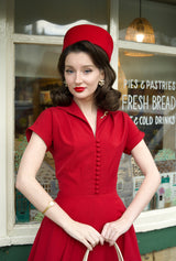 1940s Hostess Dress - Red