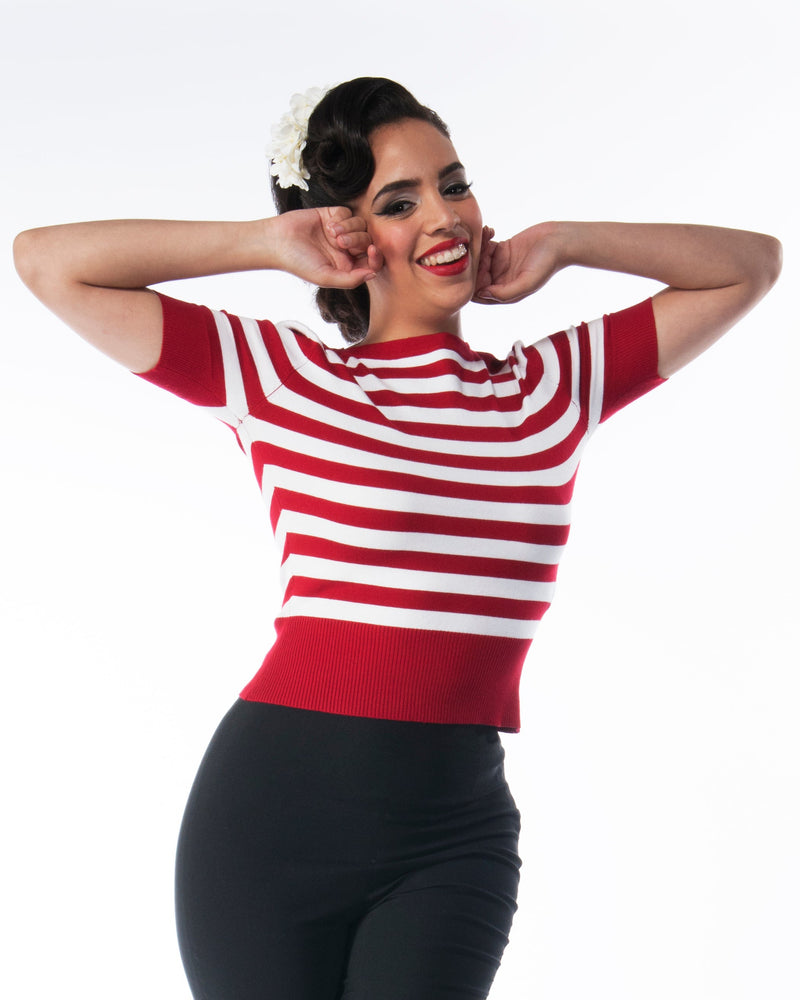 1950s Bateau Sweater - Red Stripe