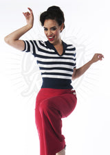 Retro Sweater - Navy Stripe