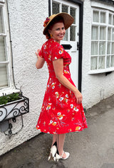 1940s Tea Dress - Scarlet Empress