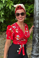 1940s Pinup Wrap Top - Scarlet Empress