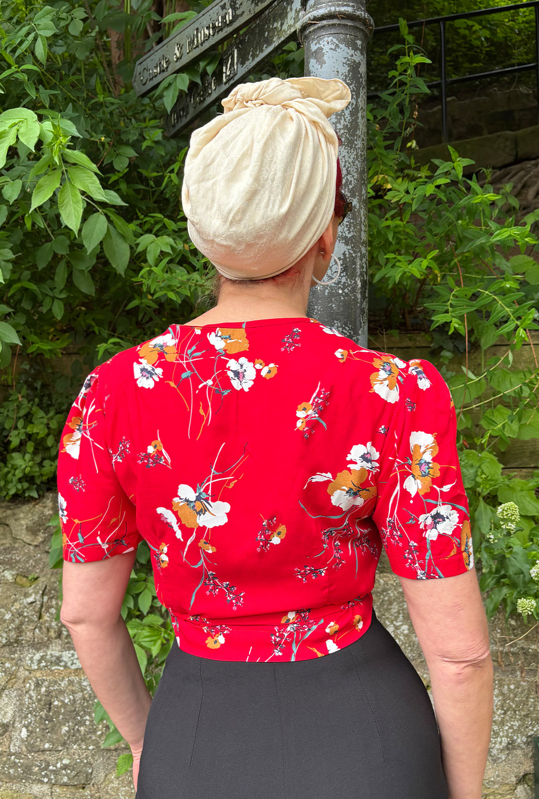 1940s Pinup Wrap Top - Scarlet Empress