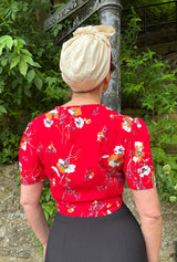 1940s Pinup Wrap Top - Scarlet Empress