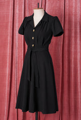 1940s Shirt Dress - Black