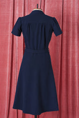 1940s Shirt Dress - Navy