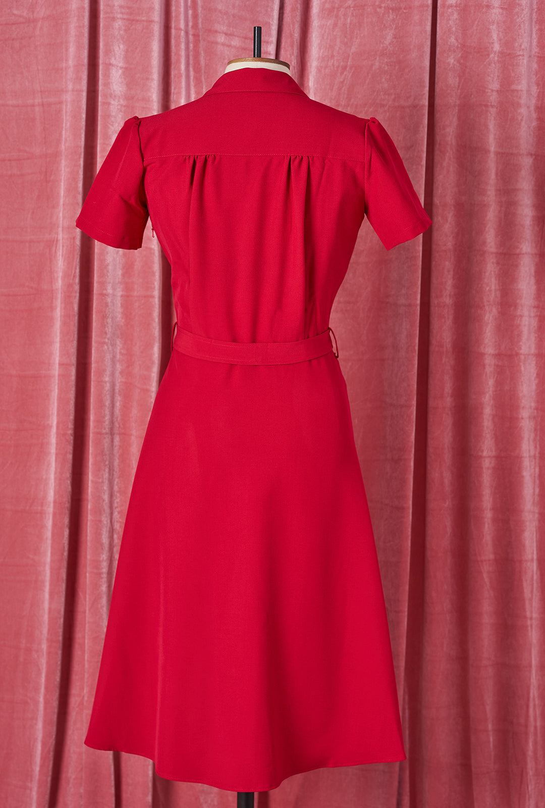 1940s Shirt Dress - Red