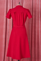 1940s Shirt Dress - Red