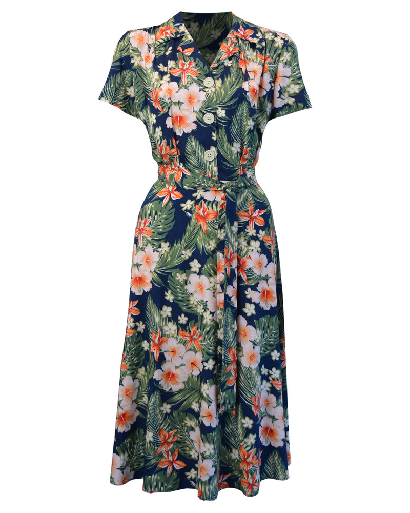1940s Shirt Dress - Tiki