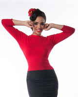 1950s Sweater Girl Top in Red
