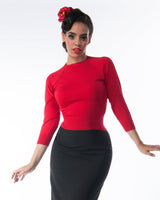 1950s Sweater Girl Top in Red