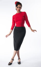 Retro 50s Pencil Skirt - Black