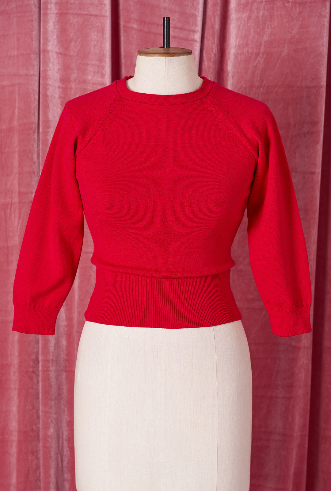1950s Sweater Girl Top in Red