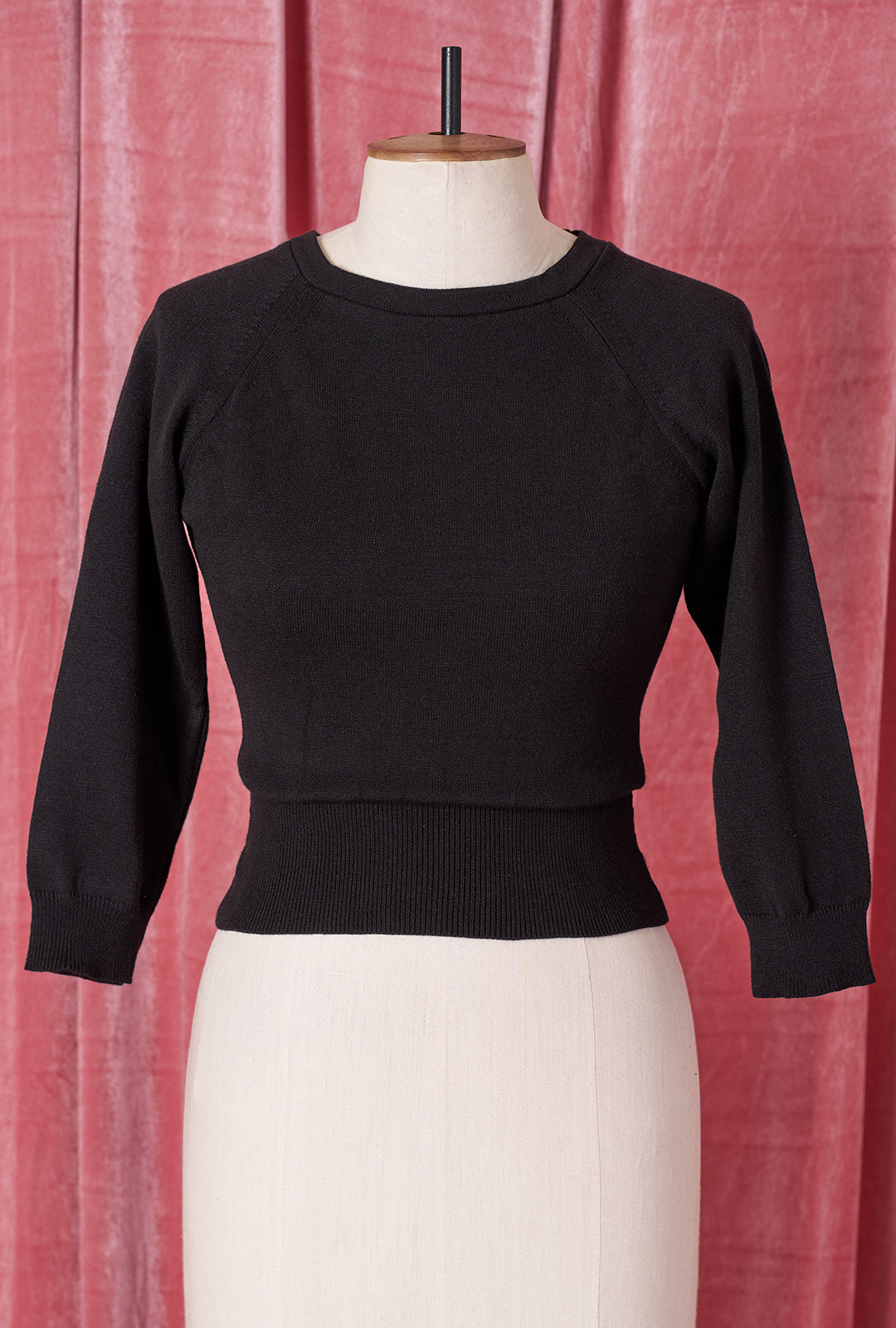 1950s Sweater Girl Top in Black