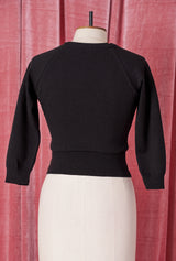1950s Sweater Girl Top in Black