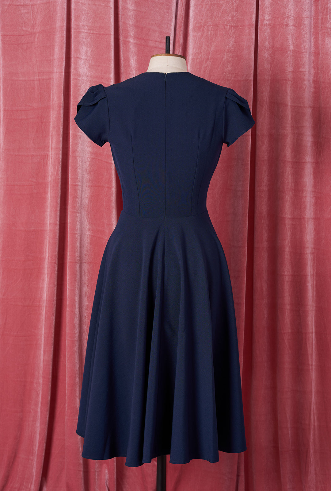 1950s Swing Dress - Navy